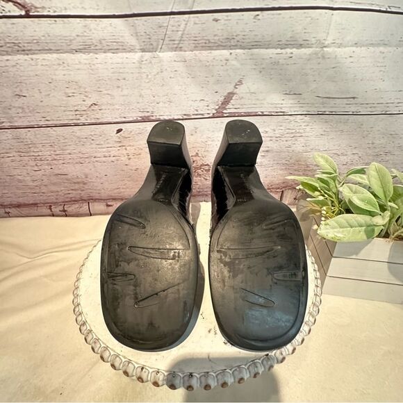 Bandolino Black Patent Leather Square Toe Crocodile Loafer -Slip-ons Size 6.5M - Picture 9 of 9